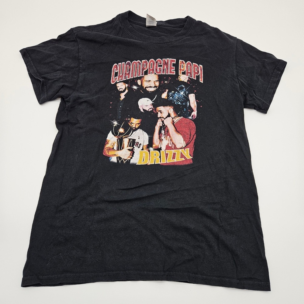 Drake Champagne Papi Drizzy Graphic‎ T Shirt Black Gildan Heavy Cotton Size S